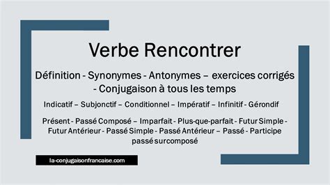 rencontrer synonyme|rencontrer